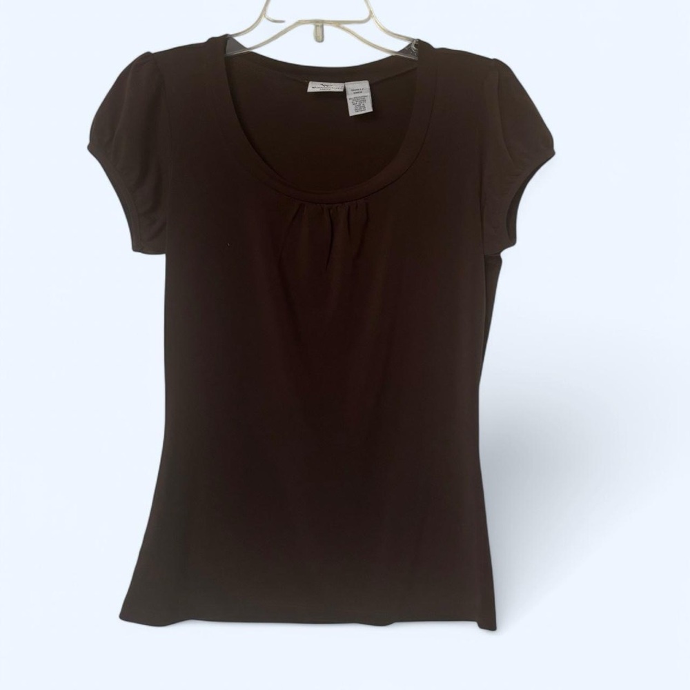 Worthington Dark Brown Short Sleeve Top